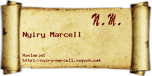Nyiry Marcell névjegykártya